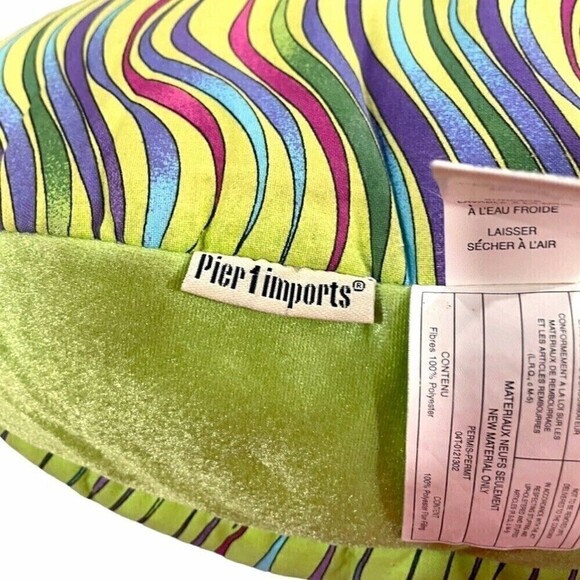 Pier 1 Imports Tiger Cat Accent Pillow Plush Stuffed Animal Green Jewel Tones - Picture 7 of 12